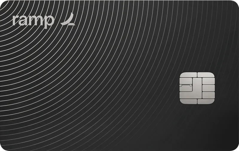 A black Ramp card with silver curved lines and a silver chip