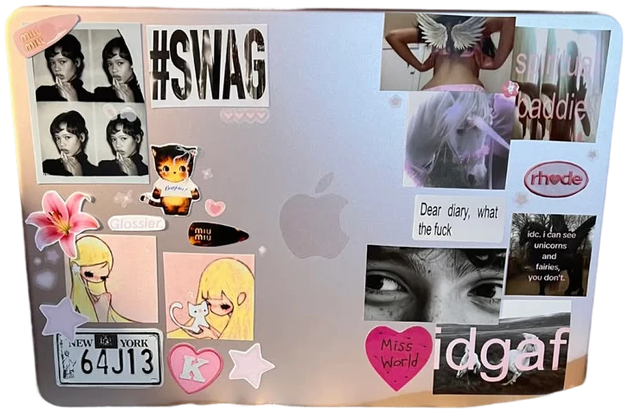 Sticker-covered MacBook